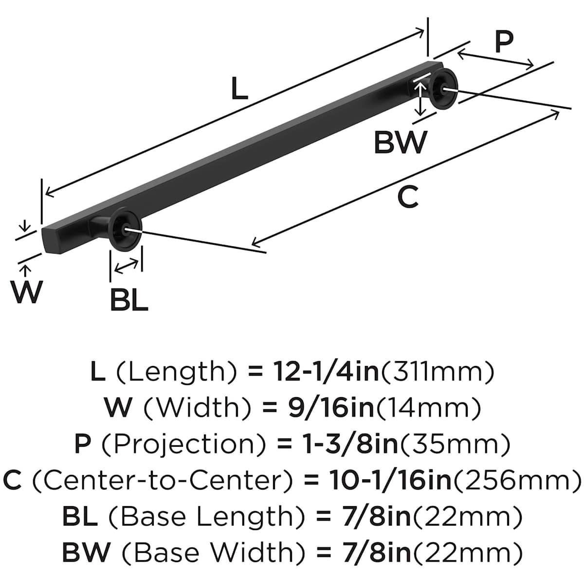 Amerock - BP37109CZ - Everett 10-1/16 Inch Center to Center Bar Cabinet Pull in Champagne Bronze