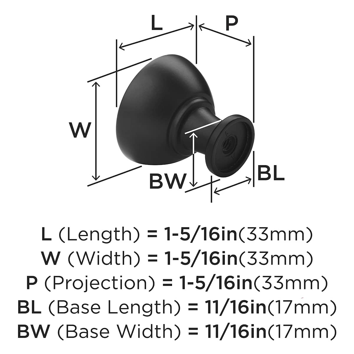 Amerock - BP37330G10 - Grail 1-5/16 Inch Mushroom Cabinet Knob in Satin Nickel