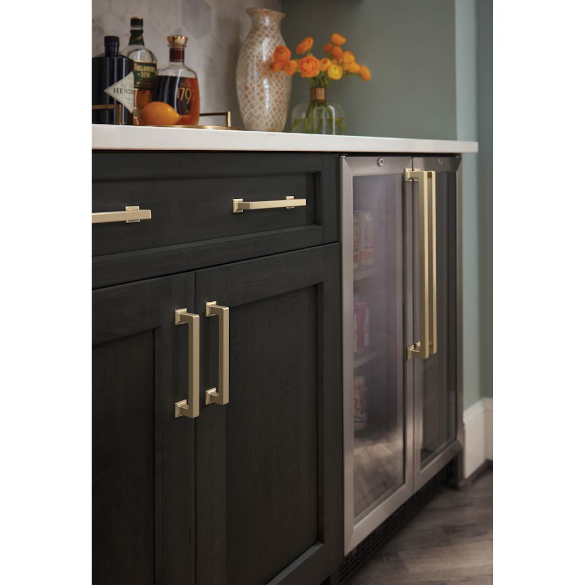 Amerock - BP37443CZ - Lintel 5-1/16 Inch Center to Center Bar Cabinet Pull in Champagne Bronze