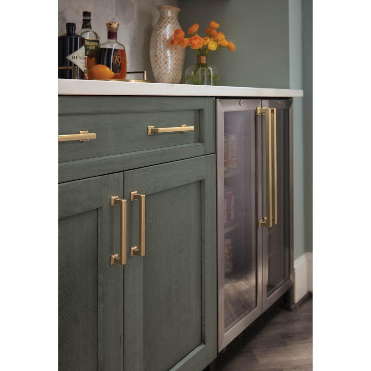 Amerock - BP37443CZ - Lintel 5-1/16 Inch Center to Center Bar Cabinet Pull in Champagne Bronze