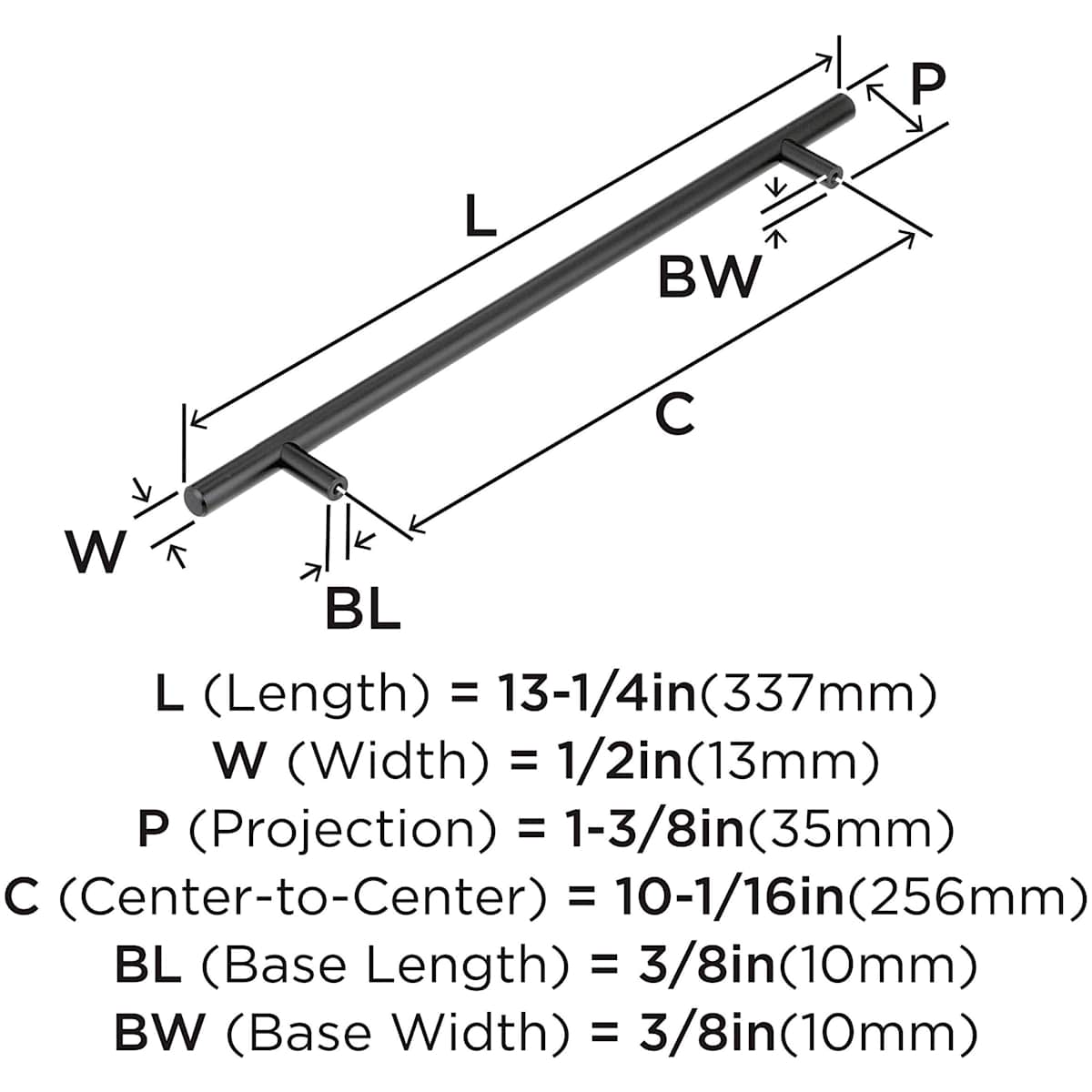 Amerock - BP40519GM - Bar Pulls 10-1/16 Inch Center to Center Bar Cabinet Pull in Gunmetal