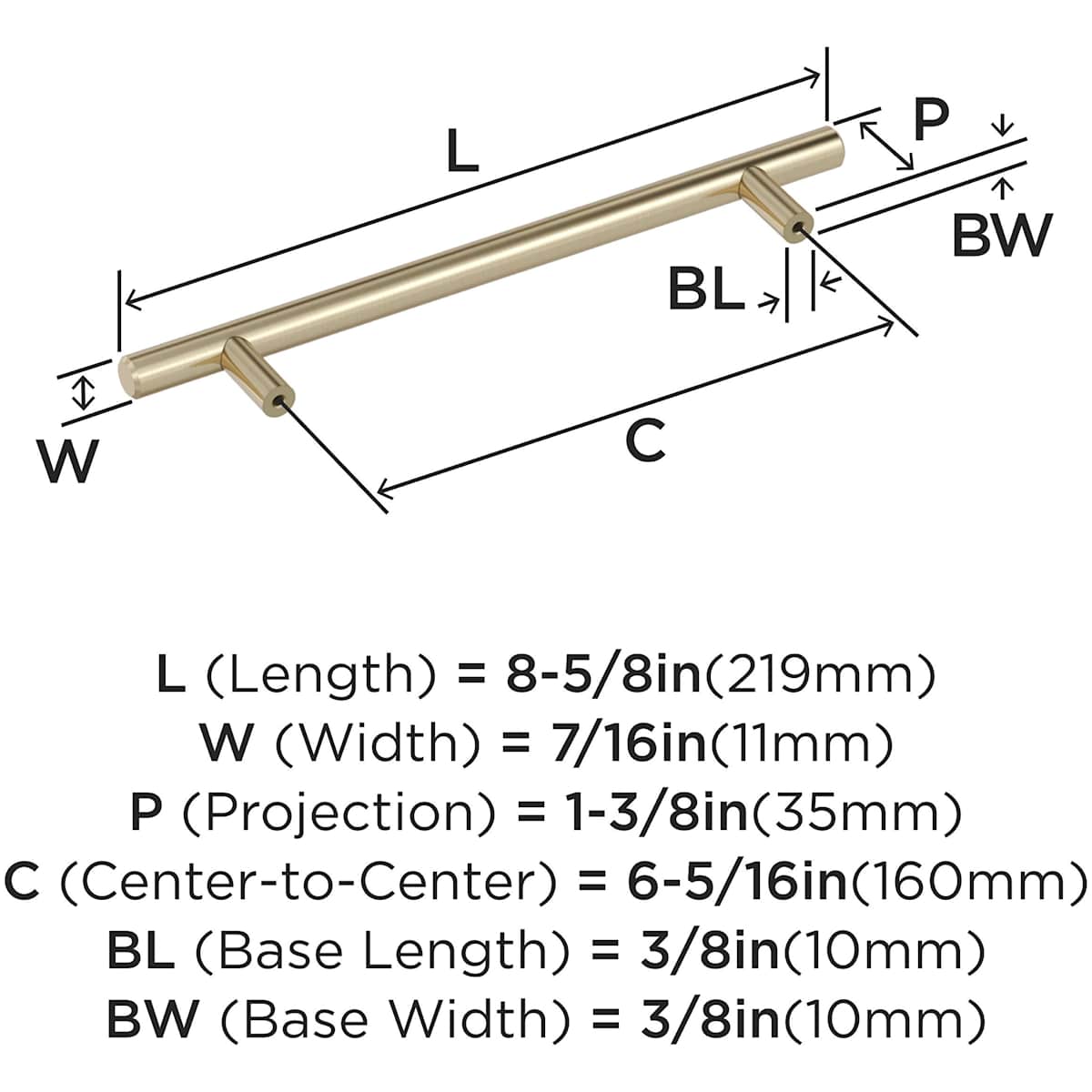 Amerock - BP40520ORB - Bar Pulls 6-5/16 Inch Center to Center Bar Cabinet Pull in Oil Rubbed Bronze