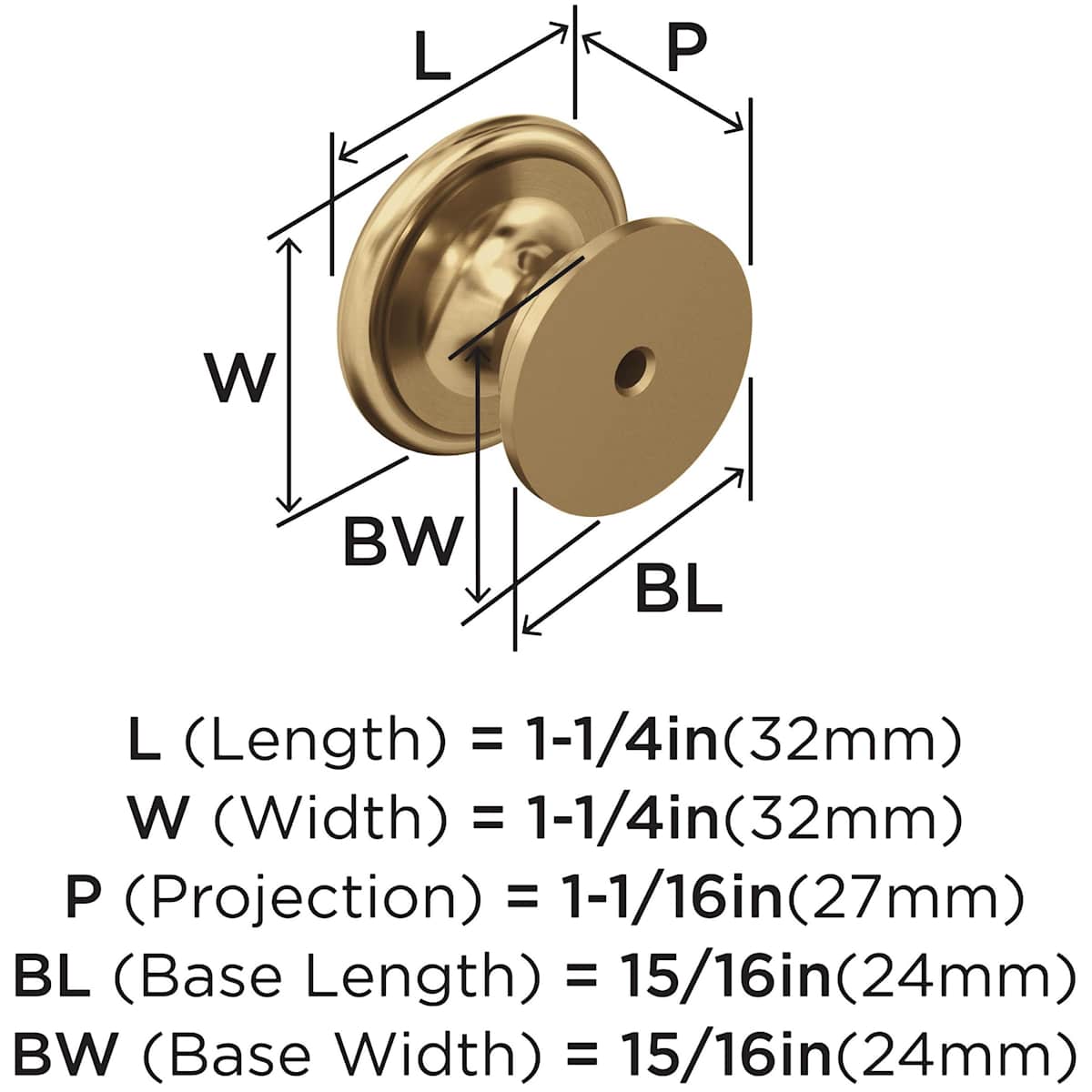 Amerock - BP53012ORB - Ravino 1-1/4 Inch Mushroom Cabinet Knob in Oil Rubbed Bronze