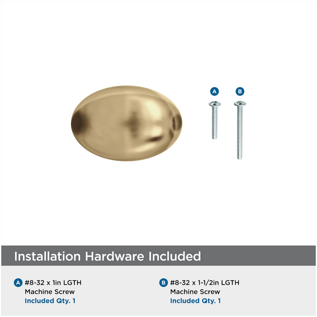 Amerock - BP53014G10 - Vaile 1-3/8 Inch Oval Cabinet Knob in Satin Nickel