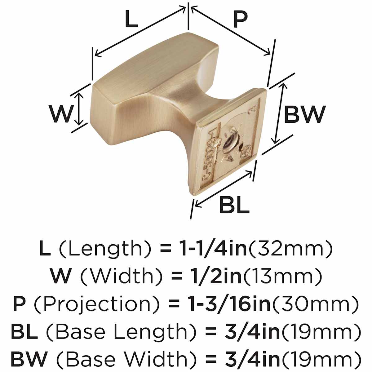 Amerock - BP53029BBR - Mulholland 1-1/4 Inch Bar Cabinet Knob in Black Bronze