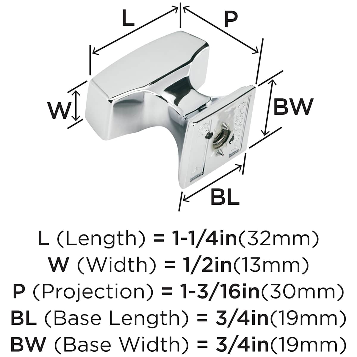 Amerock - BP53029BBR - Mulholland 1-1/4 Inch Bar Cabinet Knob in Black Bronze