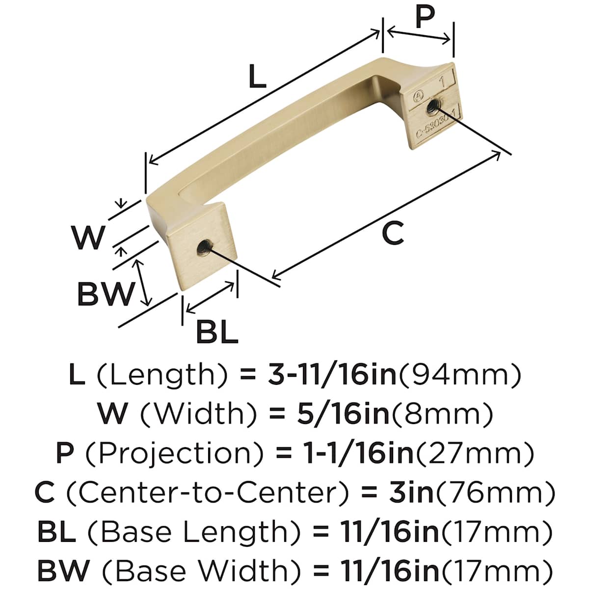 Amerock - BP53030BBR - Mulholland 3 Inch Center to Center Handle Cabinet Pull in Black Bronze