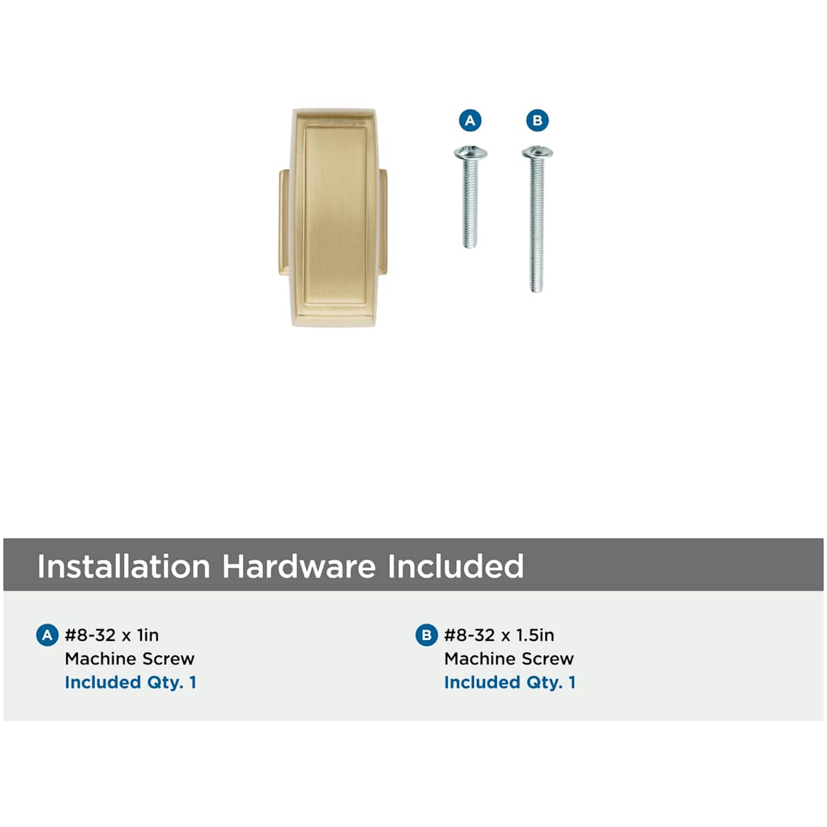 Amerock - BP535342PN - Mulholland 1-1/2 Inch Rectangular Cabinet Knob in Polished Nickel
