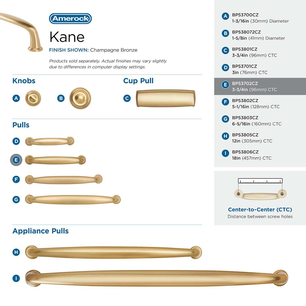 Amerock - BP53702ORB - Kane 3-3/4 Inch Center to Center Handle Cabinet Pull in Oil Rubbed Bronze