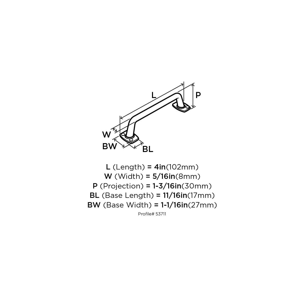 Amerock - BP53711G10 - Rochdale 3 Inch Center to Center Handle Cabinet Pull in Satin Nickel