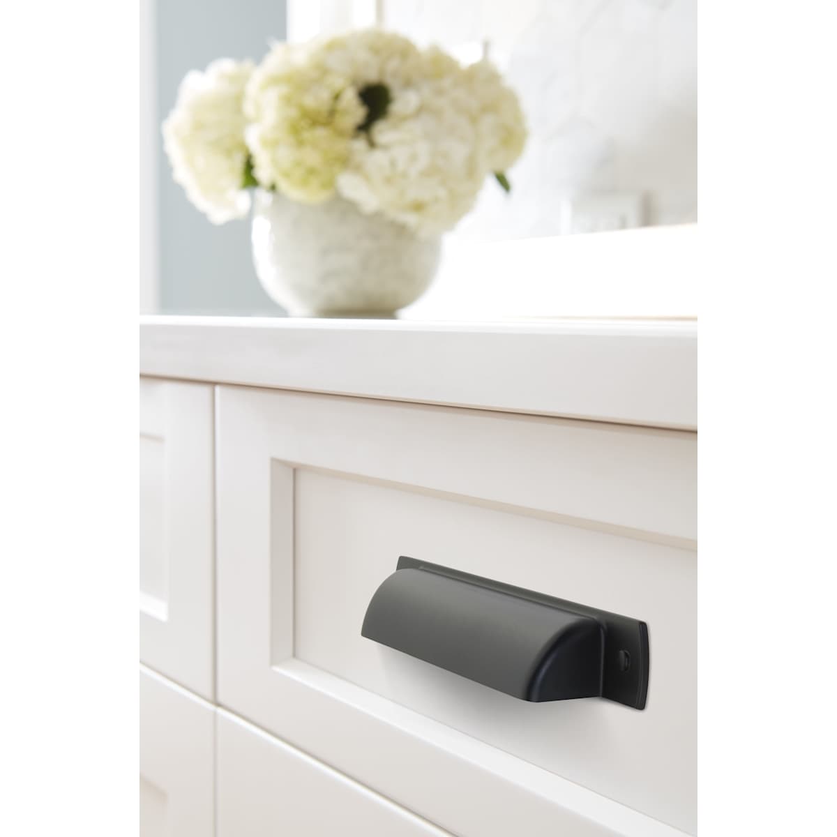 Amerock - 10BX53716FB - Rochdale 3-3/4 Inch Center to Center Cup Cabinet Pull - Pack of 10 in Matte Black