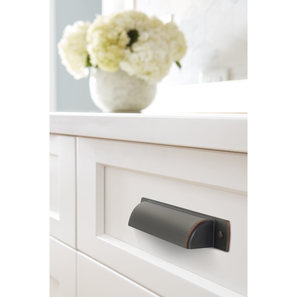 Amerock - 10BX53716FB - Rochdale 3-3/4 Inch Center to Center Cup Cabinet Pull - Pack of 10 in Matte Black