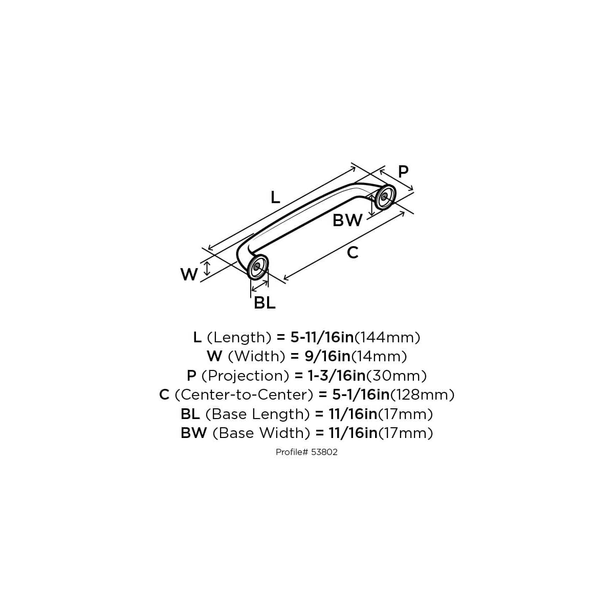 Amerock - BP53802G10 - Kane 5-1/16 Inch Center to Center Handle Cabinet Pull in Satin Nickel