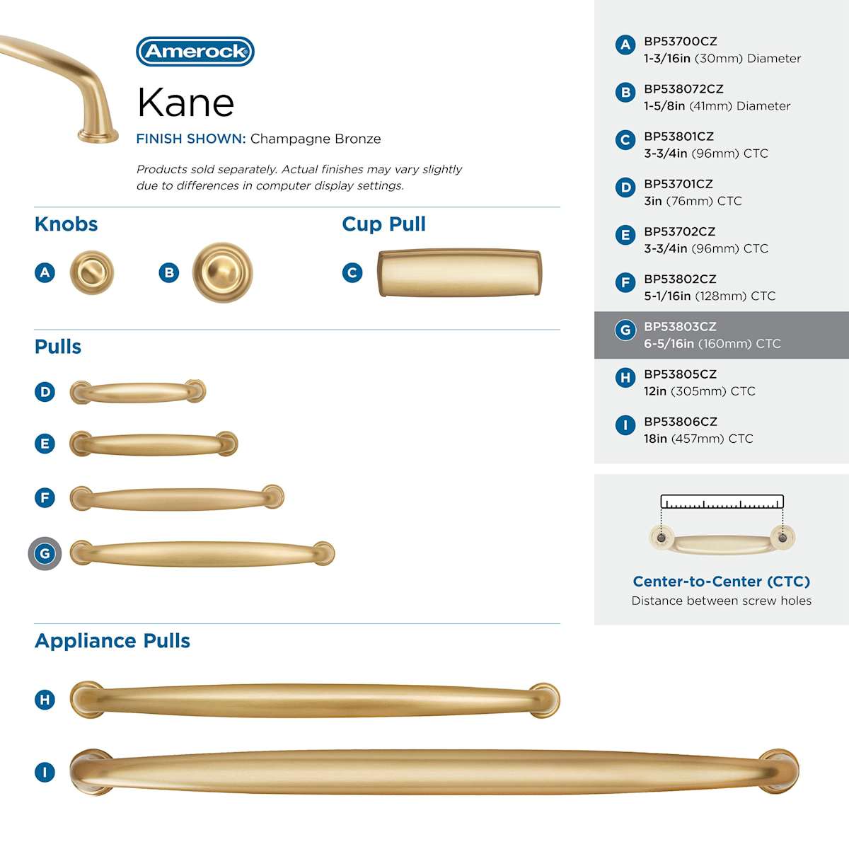 Amerock - BP53803ORB - Kane 6-5/16 Inch Center to Center Handle Cabinet Pull in Oil Rubbed Bronze