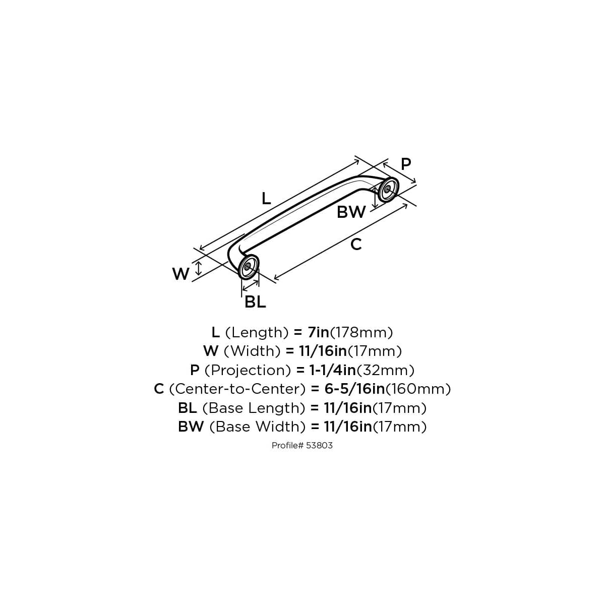 Amerock - BP53803ORB - Kane 6-5/16 Inch Center to Center Handle Cabinet Pull in Oil Rubbed Bronze
