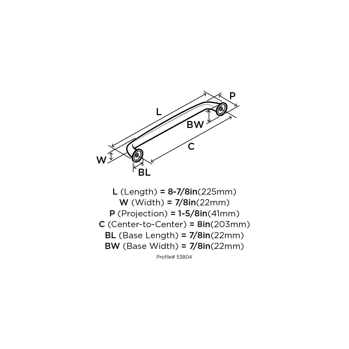 Amerock - BP53804BBR - Kane 8 Inch Center to Center Appliance Pull in Black Bronze