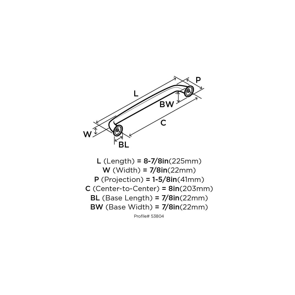 Amerock - BP53804BBR - Kane 8 Inch Center to Center Appliance Pull in Black Bronze