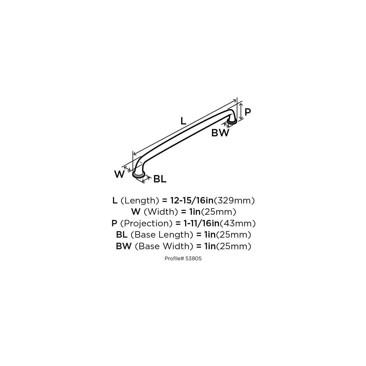 Amerock - BP53805BBR - Kane 12 Inch Center to Center Appliance Pull in Black Bronze