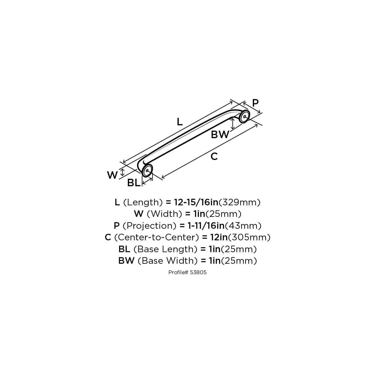 Amerock - BP53805BBR - Kane 12 Inch Center to Center Appliance Pull in Black Bronze