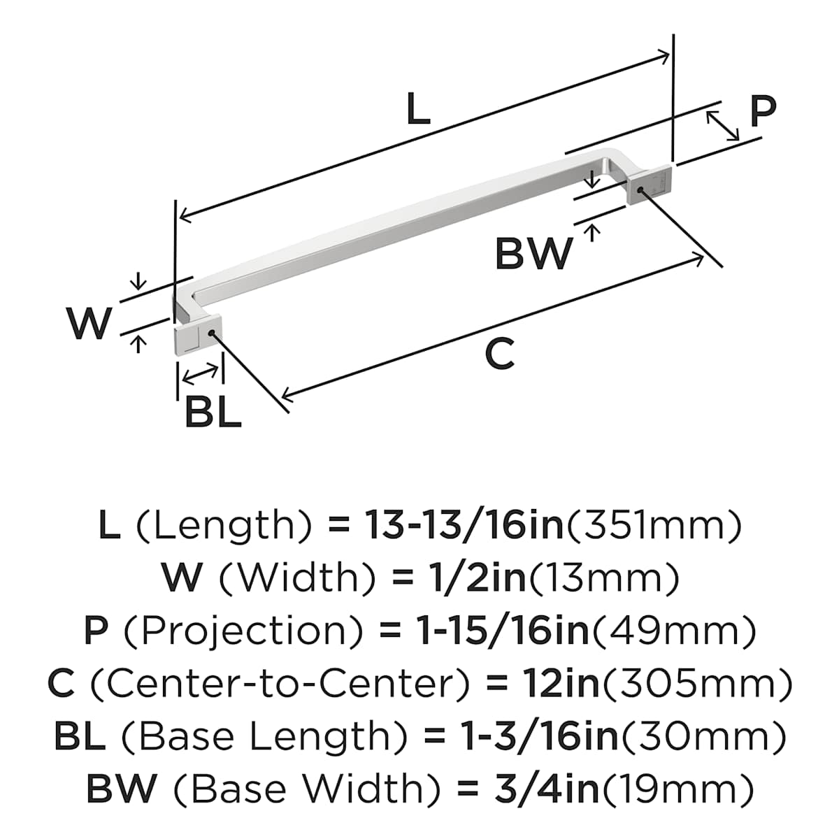 Amerock - BP54023CZ - Westerly 12 Inch Center to Center Appliance Pull in Champagne Bronze