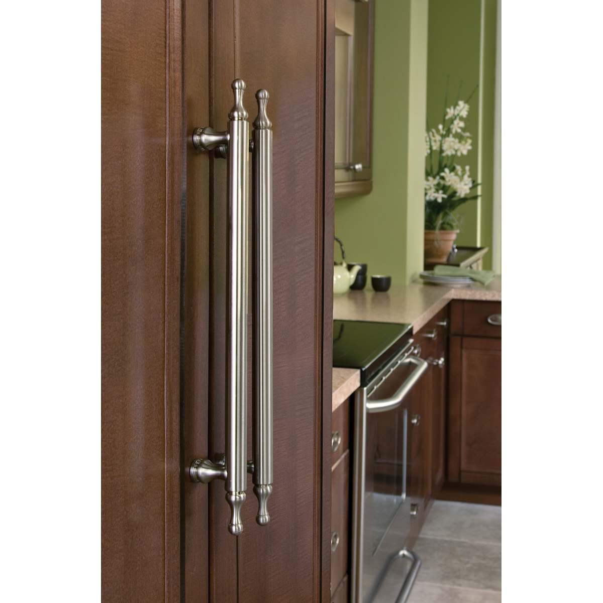 Amerock - BP55268CG10-25PACK - Traditional Classics 1-5/16 Inch Geometric Cabinet Knob - 25 Pack in Satin Nickel