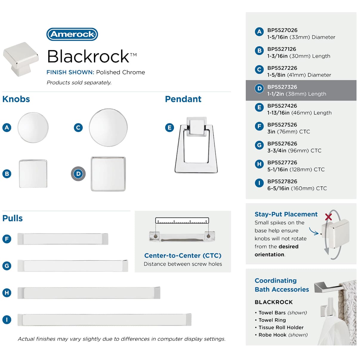Amerock - BP55273BBR - Blackrock 1-1/2 Inch Square Cabinet Knob in Black Bronze