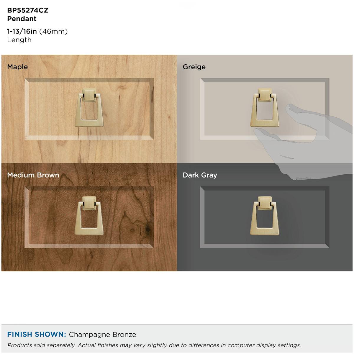 Amerock - BP55274CZ - Blackrock 0 Inch Center to Center Ring Cabinet Pull in Champagne Bronze