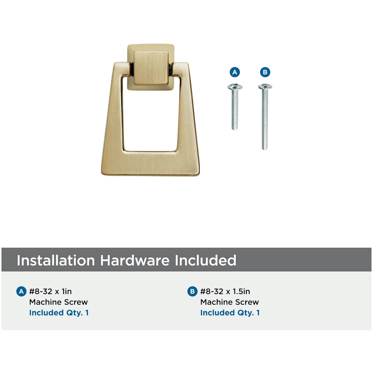 Amerock - BP55274CZ - Blackrock 0 Inch Center to Center Ring Cabinet Pull in Champagne Bronze