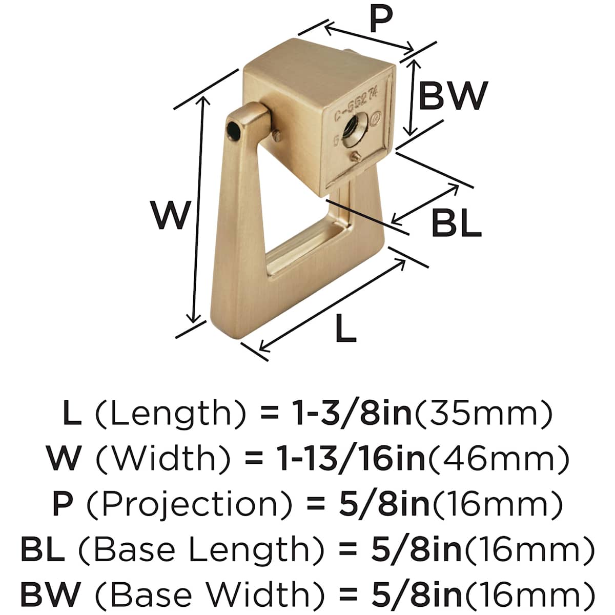 Amerock - BP55274CZ - Blackrock 0 Inch Center to Center Ring Cabinet Pull in Champagne Bronze