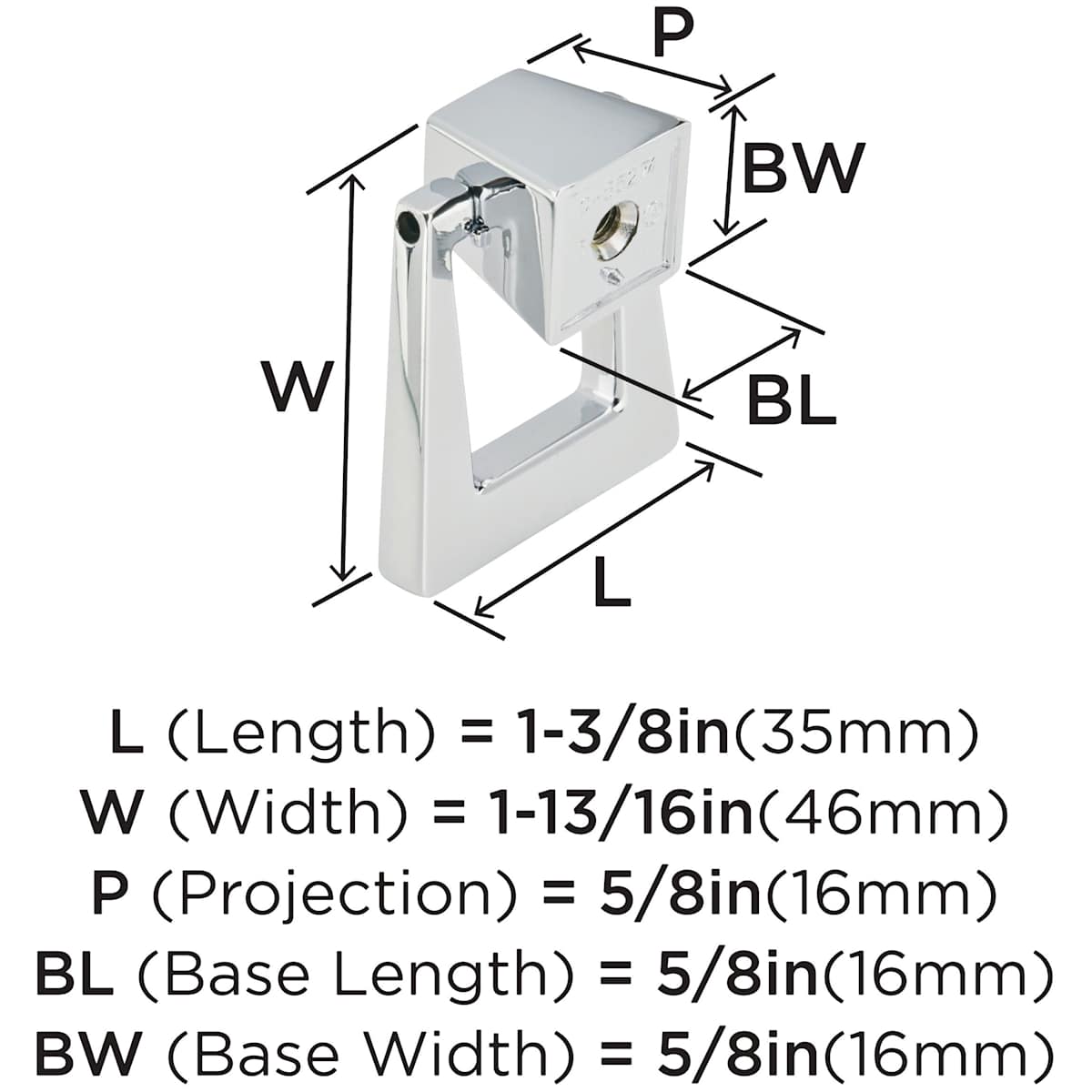 Amerock - BP55274CZ - Blackrock 0 Inch Center to Center Ring Cabinet Pull in Champagne Bronze
