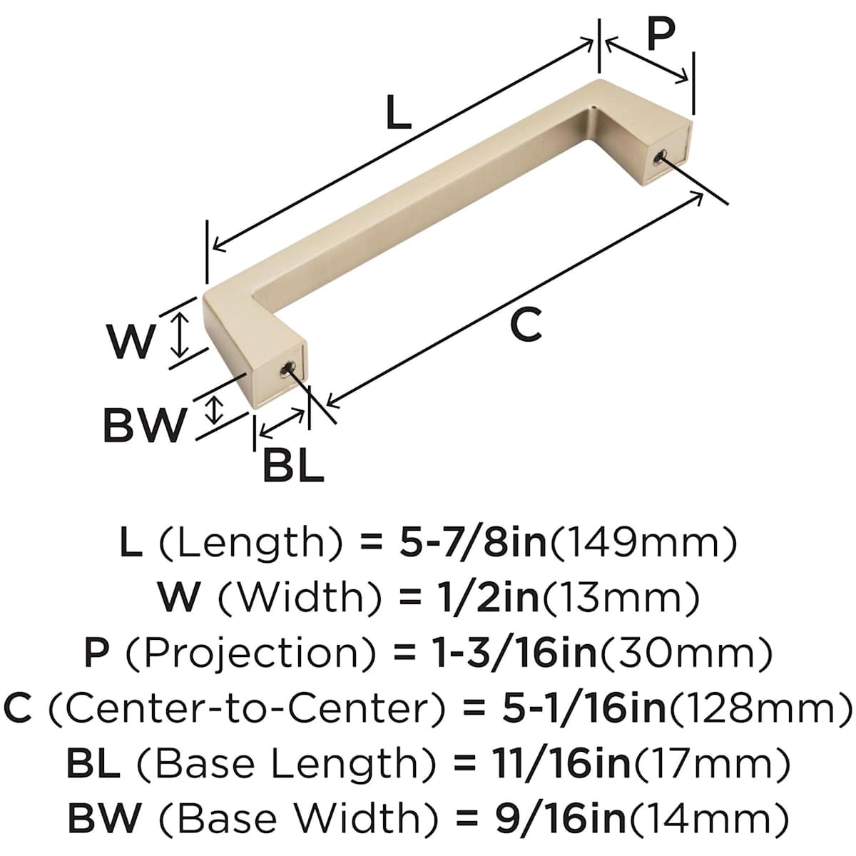 Amerock - BP55277ORB - Blackrock 5-1/16 Inch Center to Center Handle Cabinet Pull in Oil Rubbed Bronze