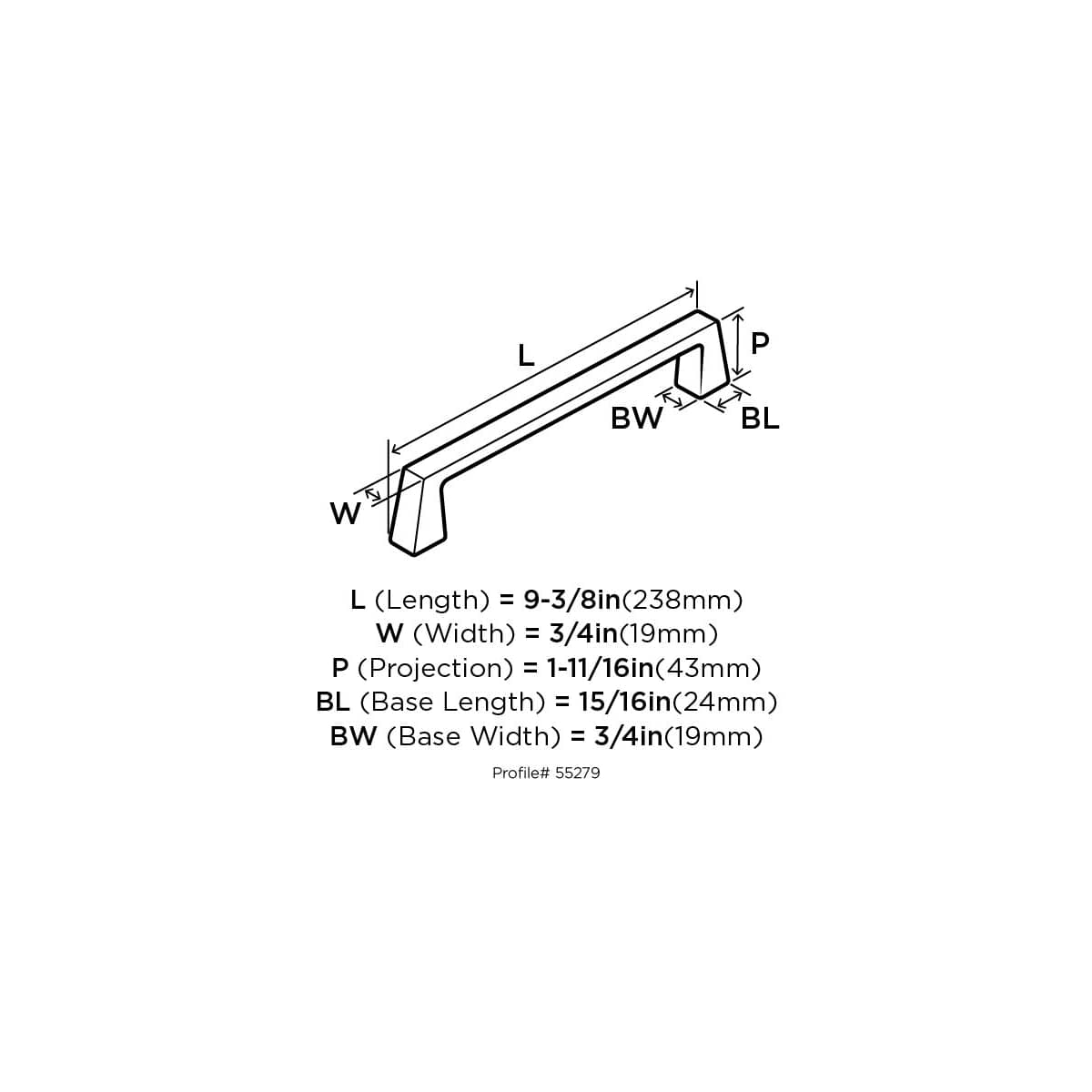 Amerock - BP55279ORB - Blackrock 8 Inch Center to Center Appliance Pull in Oil Rubbed Bronze