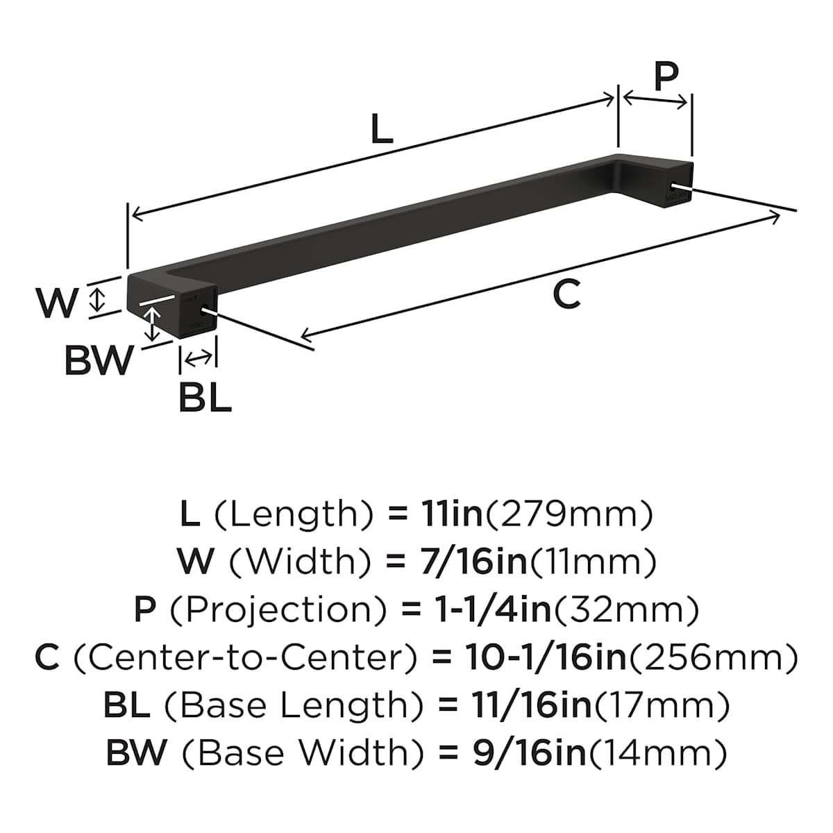 Amerock - BP55283CZ - Blackrock 10-1/16 Inch Center to Center Handle Cabinet Pull in Champagne Bronze