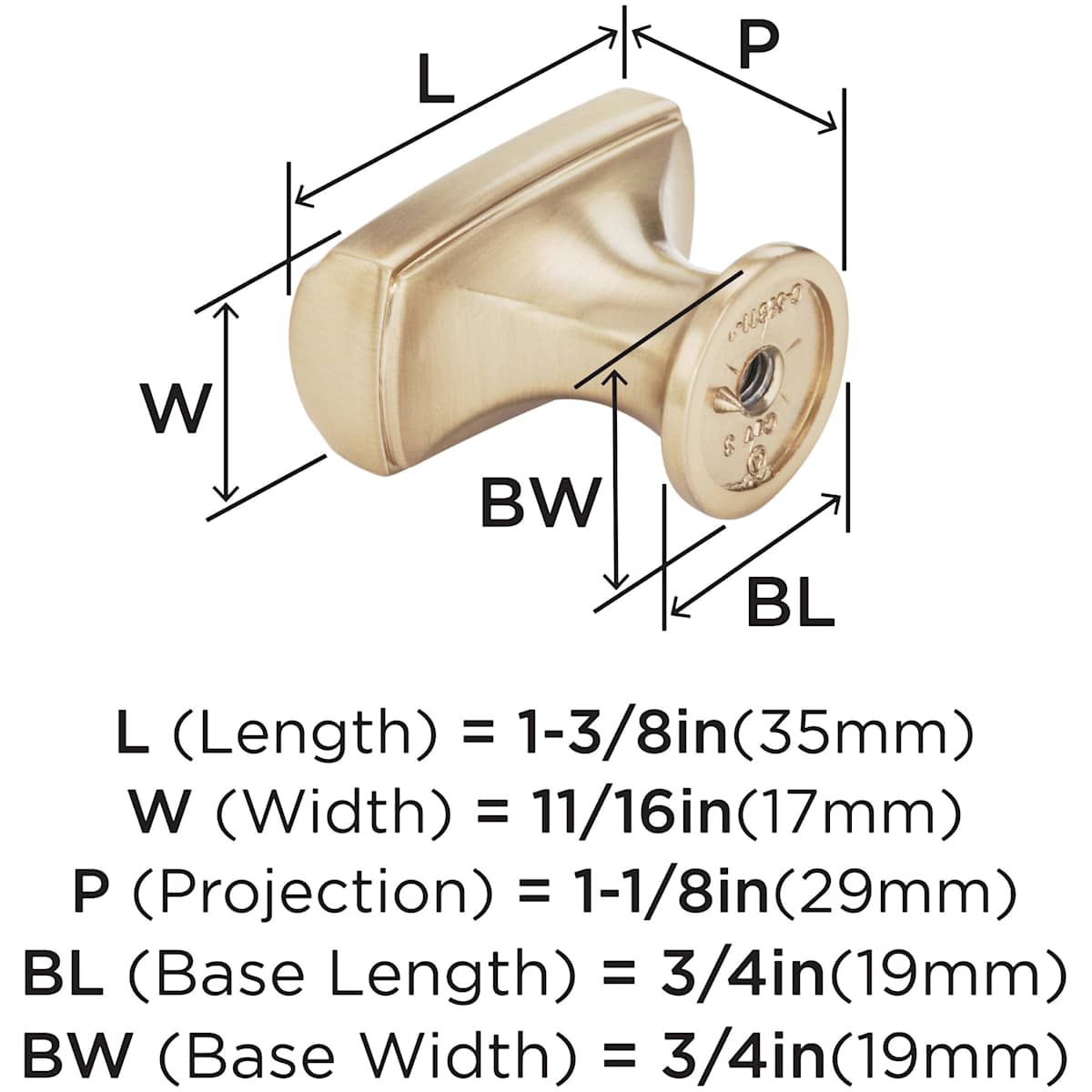 Amerock - BP55311BBZ - Highland Ridge 11/16 Inch Bar Cabinet Knob in Golden Champagne
