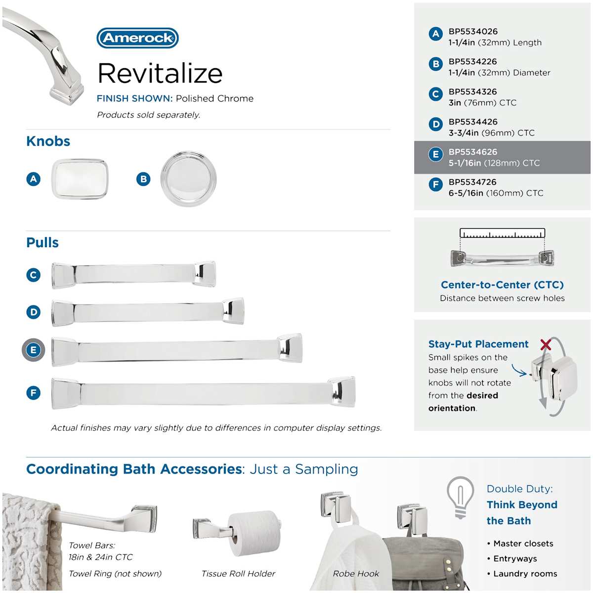 Amerock - BP55346PN - Revitalize 5-1/16 Inch Center to Center Handle Cabinet Pull in Polished Nickel