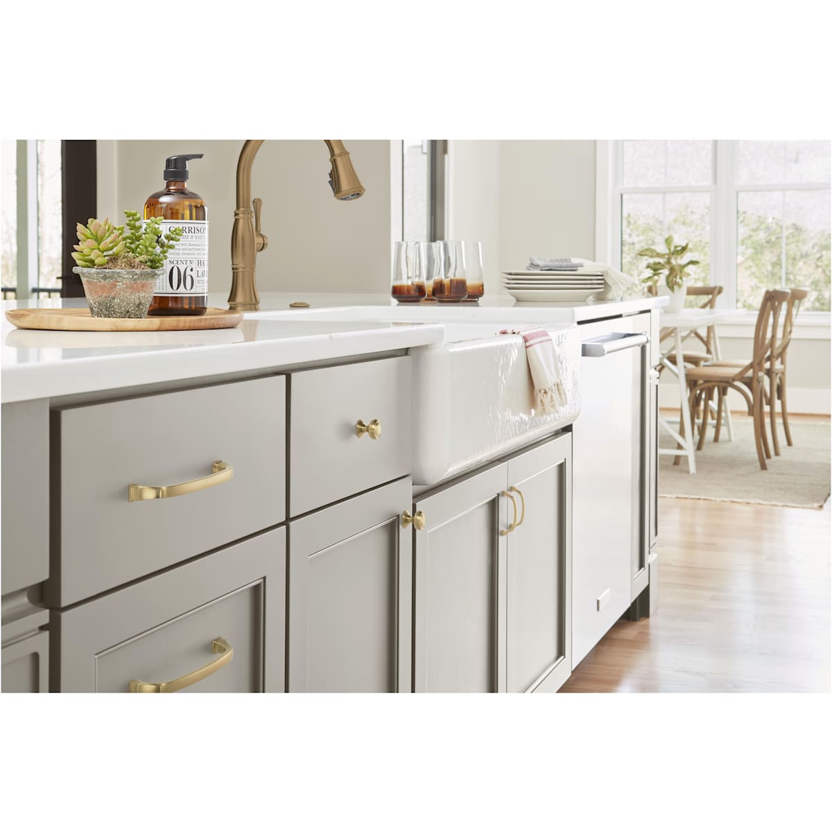 Amerock - BP55347GB - Revitalize 6-5/16 Inch Center to Center Handle Cabinet Pull in Gilded Bronze