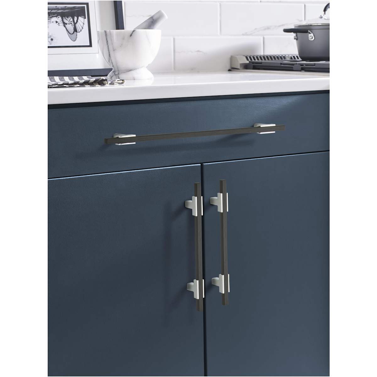 Amerock - BP778128BBZMB - Urbanite 5-1/16 Inch Center to Center Bar Cabinet Pull in Golden Champagne / Matte Black