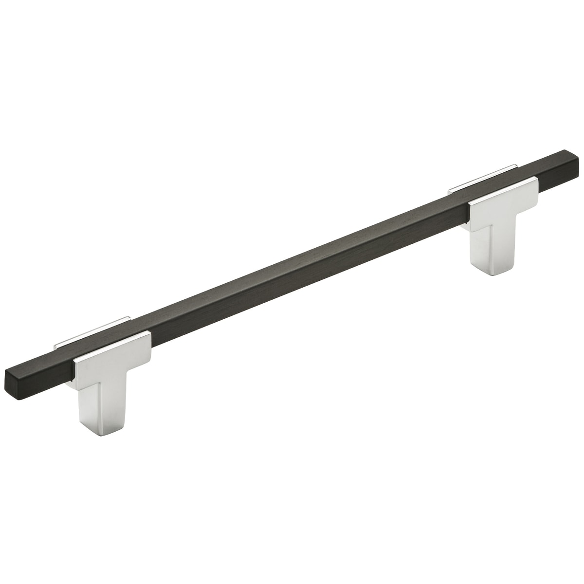 Amerock - BP77816026BMB - Urbanite 6-5/16 Inch Center to Center Bar Cabinet Pull in Polished Chrome / Brushed Matte Black