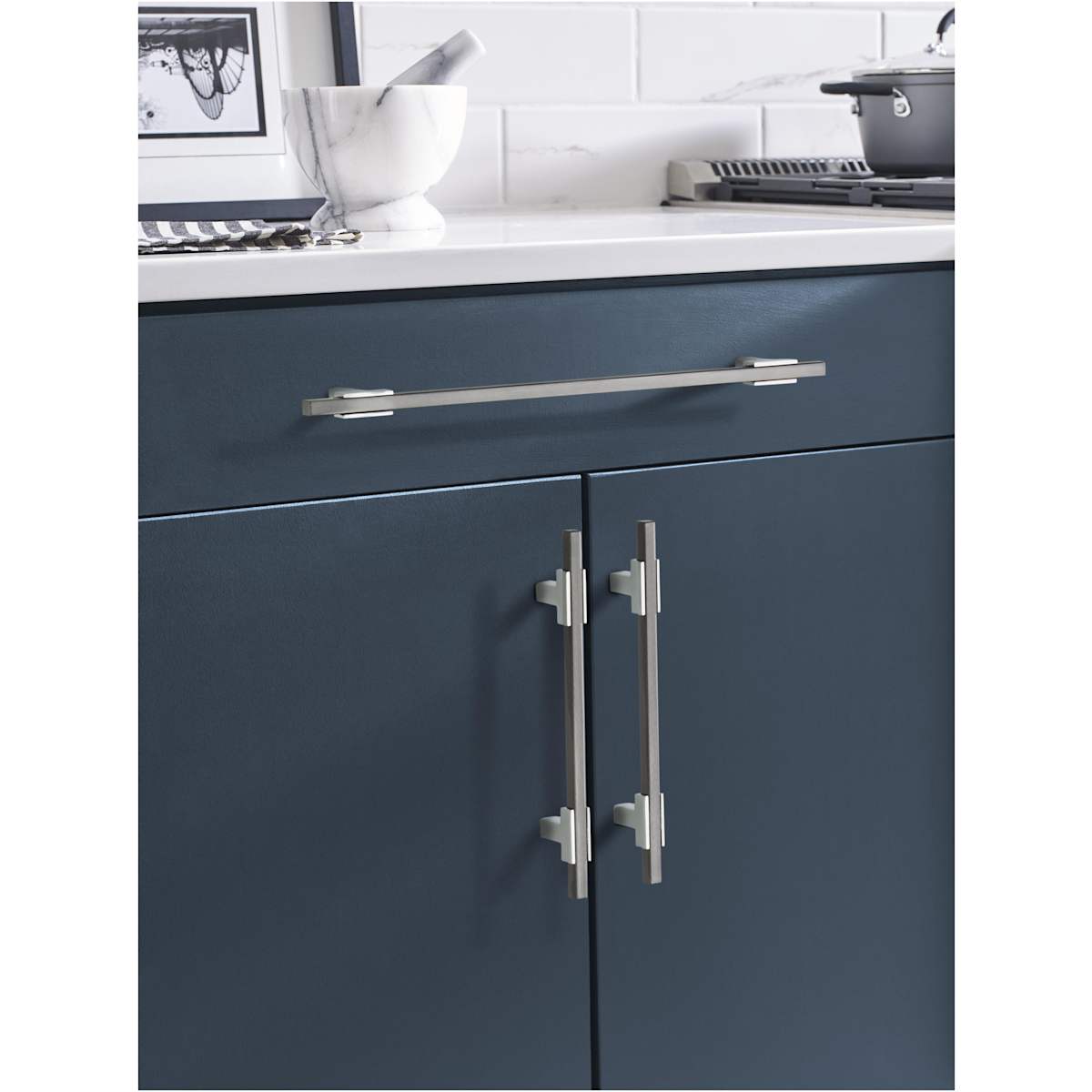 Amerock - BP778256BBZMB - Urbanite 10-1/16 Inch Center to Center Bar Cabinet Pull in Golden Champagne / Matte Black