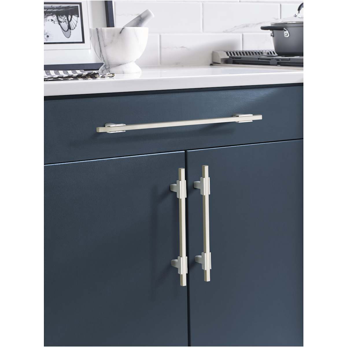 Amerock - BP778256BBZMB - Urbanite 10-1/16 Inch Center to Center Bar Cabinet Pull in Golden Champagne / Matte Black