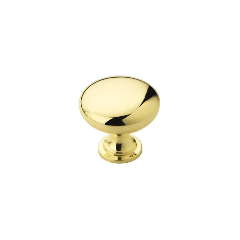 Amerock - Ravello-30-HW-PB - Edona 1-1/4 Inch Mushroom Cabinet Knob -2 Pack in Polished Brass