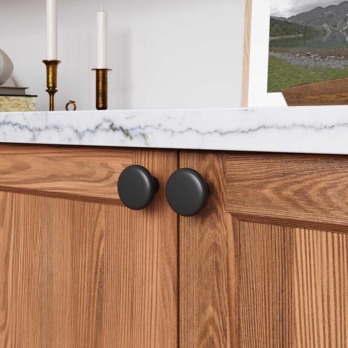 Amerock - Ravello-36-HW-BBZ - Edona (4) 1-1/4 Inch Mushroom Cabinet Knob - 4 Pack in Golden Champagne