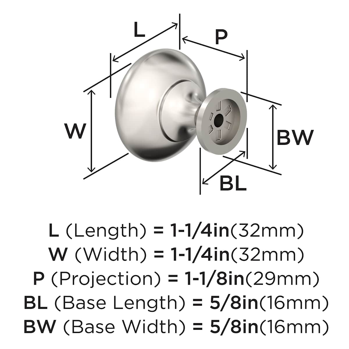Amerock - Ravello-36-HW-BBZ - Edona (4) 1-1/4 Inch Mushroom Cabinet Knob - 4 Pack in Golden Champagne