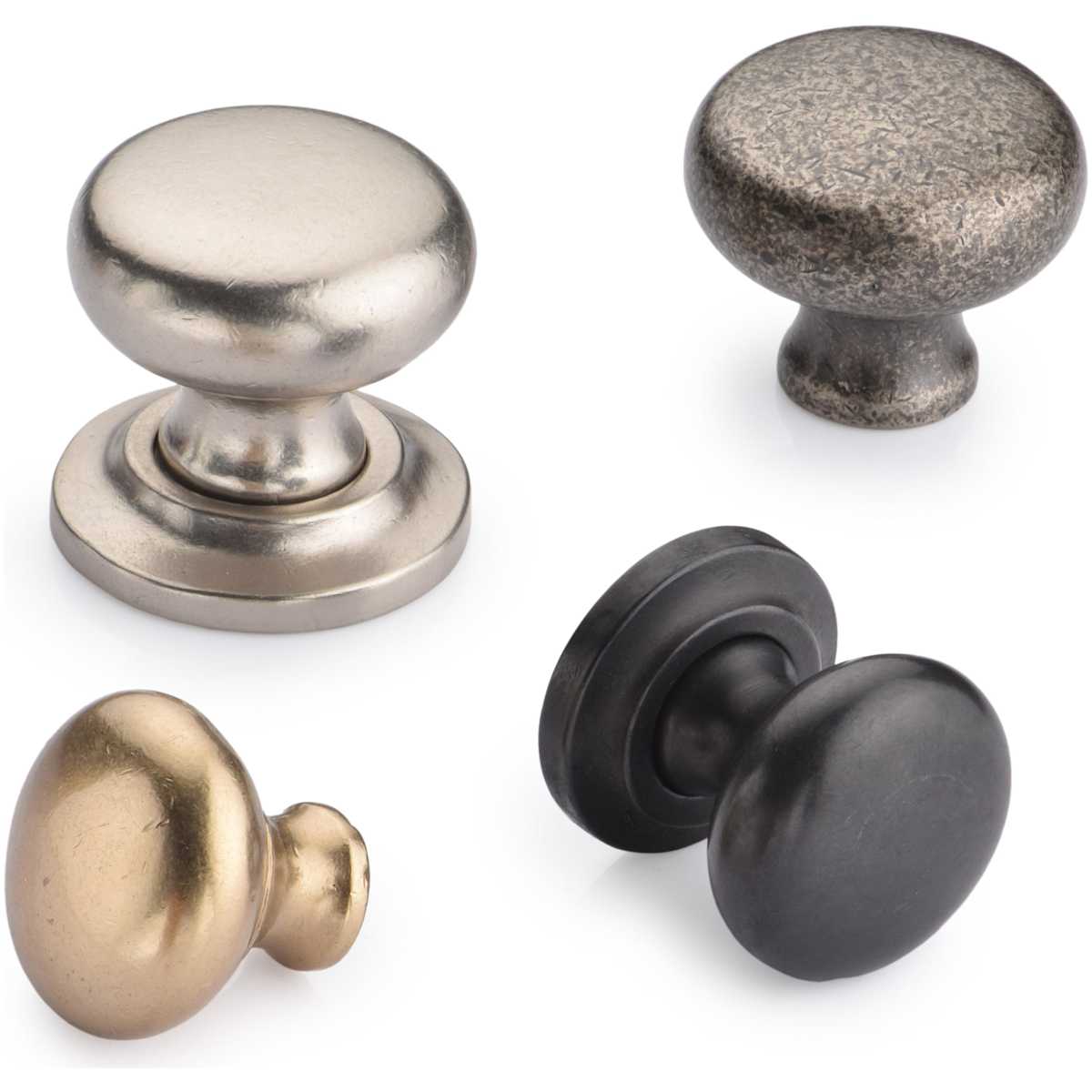 Ashley Norton - WL.113 11/4 - Solid Bronze Round 1-1/4 Inch Mushroom Cabinet Knob in White Bronze