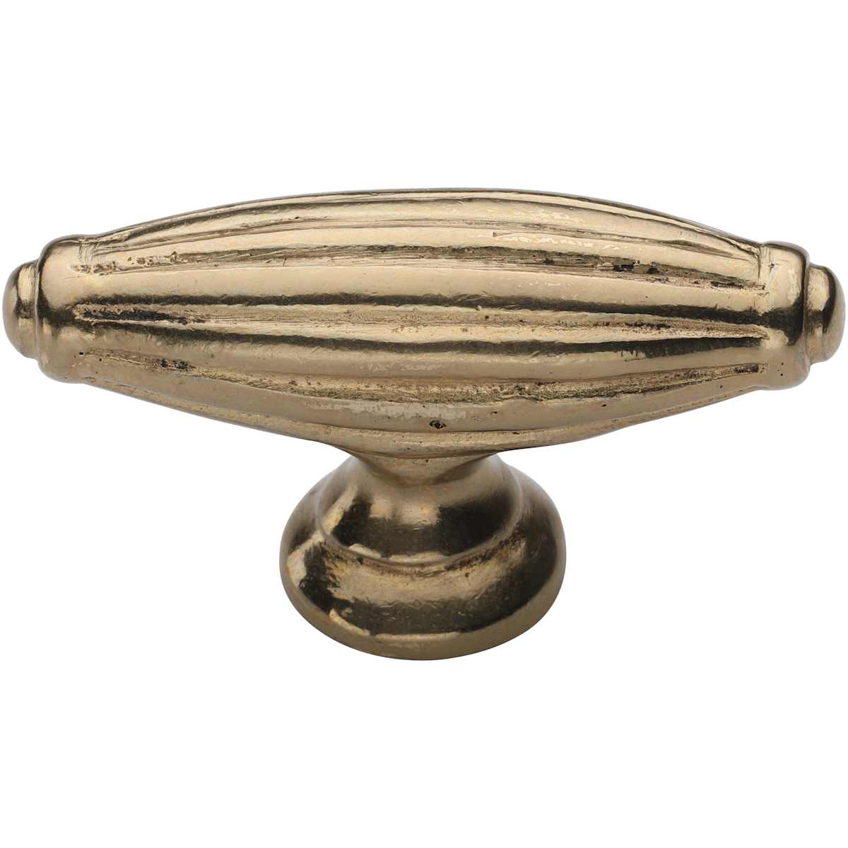 Ashley Norton - TC.115 - Solid Bronze Large Reeded 2-7/8 Inch Oval Cabinet Knob in Distressed Black