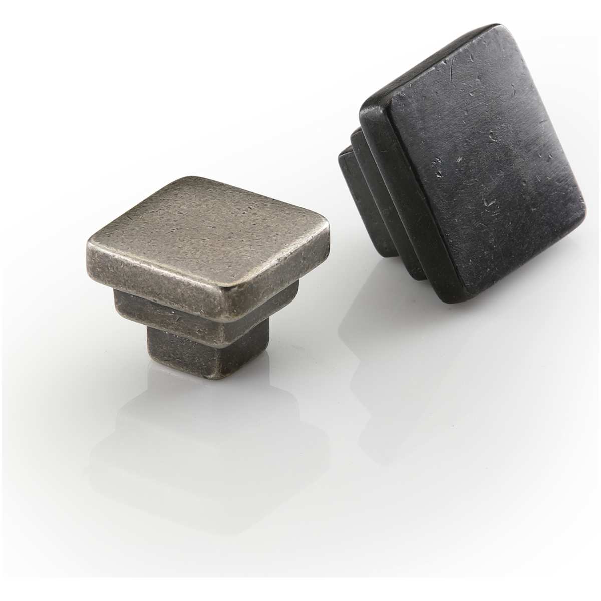 Ashley Norton - WL.3672 11/2 - Solid Bronze Square Step 1-1/2 Inch Square Cabinet Knob in White Bronze
