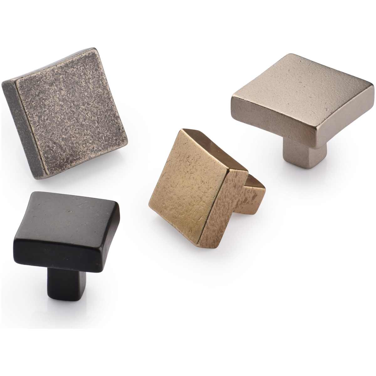 Ashley Norton - NB.3678 11/2 - Solid Bronze Puffed 1-1/2 Inch Square Cabinet Knob in Natural Bronze