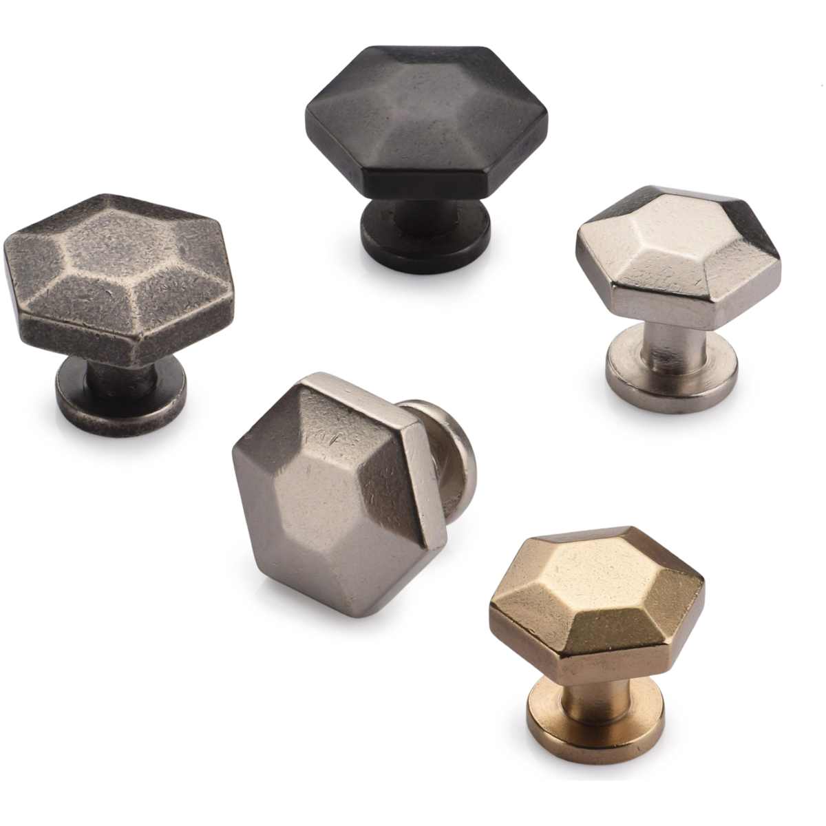 Ashley Norton - NB.3775 11/4 - Solid Bronze Octave 1-1/4 Inch Geometric Cabinet Knob in Natural Bronze