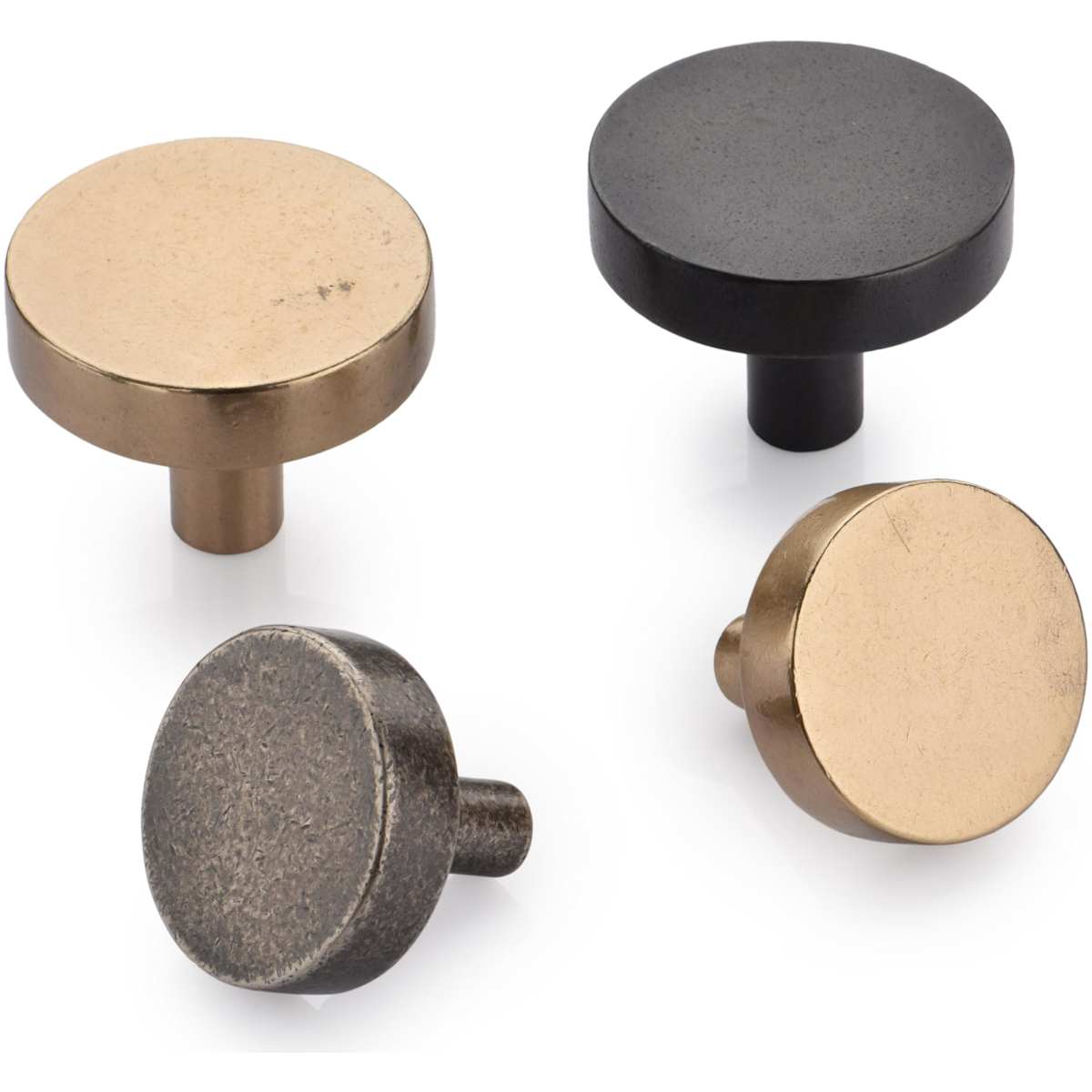 Ashley Norton - WL.3884 11/4 - Solid Bronze Disc 1-1/4 Inch Mushroom Cabinet Knob in White Bronze