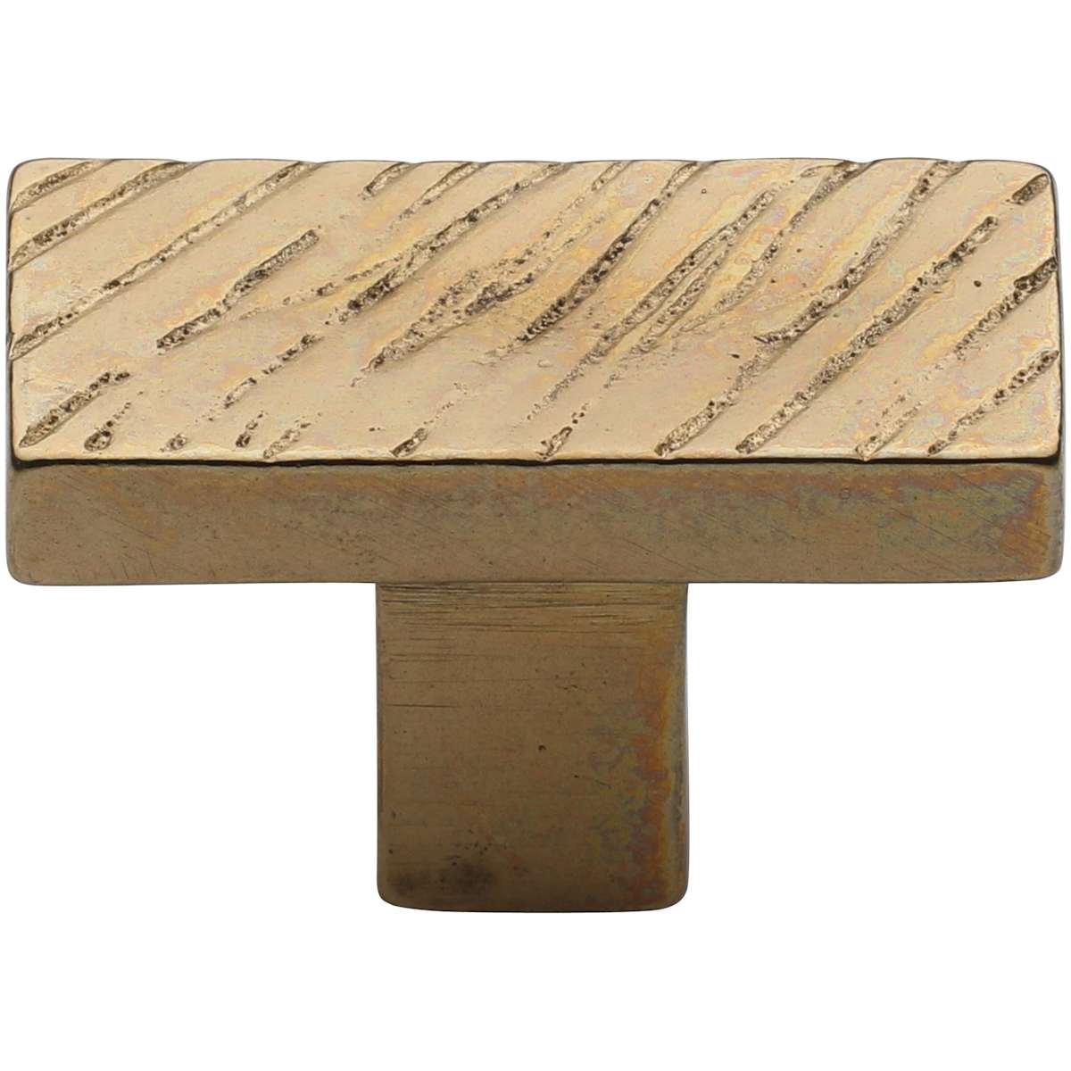 Ashley Norton - WM.3896 - Solid Bronze Textured 3/4 Inch Rectangular Cabinet Knob in White Medium